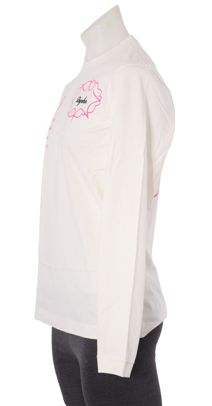 Rapha EF Education Cannondale Pro Cycling Long Slv Cotton Shirt Men MEDIUM White