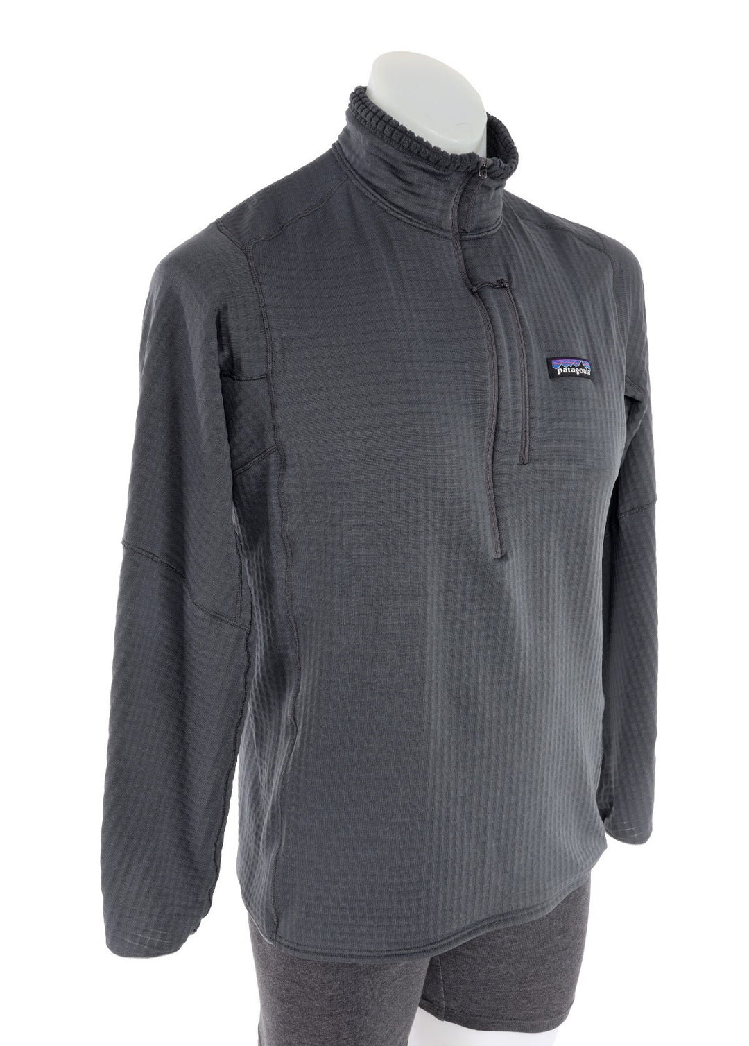 Patagonia R1 Fleece Pullover Men Medium Gray 1/4 Zip Camping Hiking Backcountry
