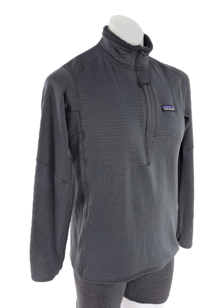 Patagonia R1 Fleece Pullover Men Medium Gray 1/4 Zip Camping Hiking Backcountry