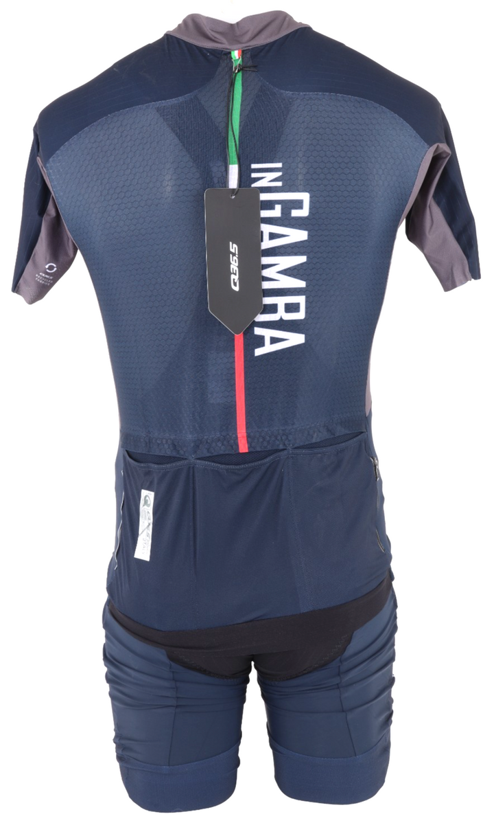 Castelli inGamba Pro Q36.5 Short Sleeve + Bibs Cycling Kit Men LARGE Blue Italy