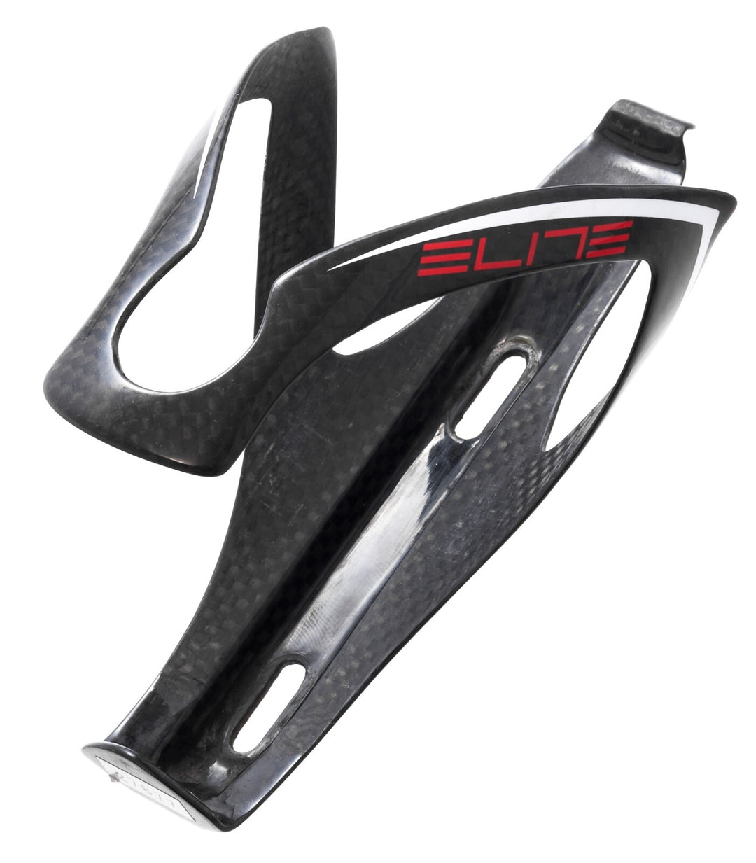 Elite Carbon Water Bottle Cage Gloss Weave Black Road Bike Race Triathlon
