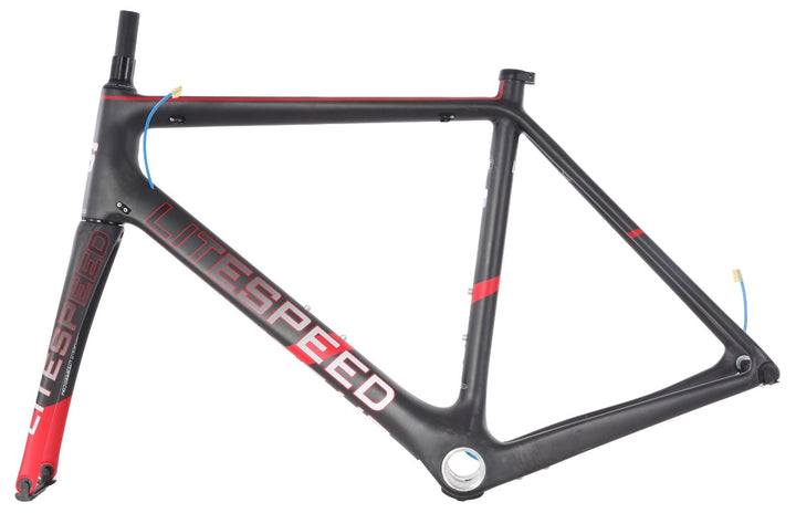Litespeed L1 Carbon Road Bike Frameset LARGE Matte Nude/Red 700c QR Rim 30T 2016