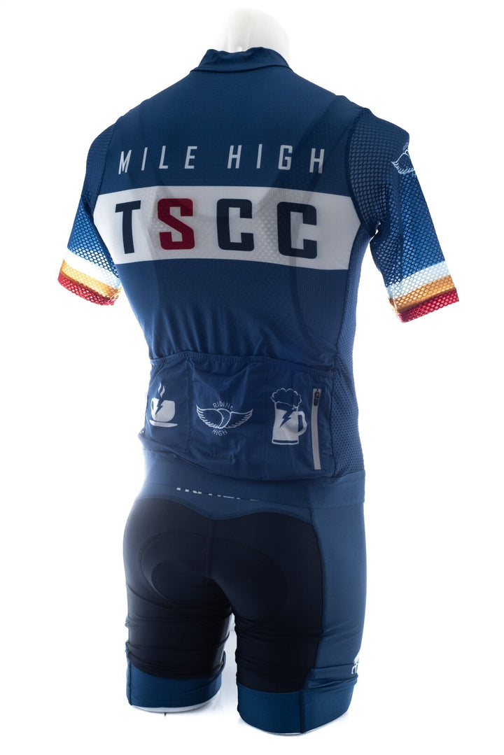 Panache TSCC Mile High Short Sleeve Pro Air 2 Svelt Bib Kit Men SIZES Blue Road