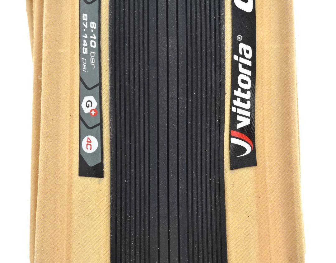 Vittoria Corsa G+ Clincher Road Bike Tire 4C Isotech 700 x 25c Tan Wall 320 TPI