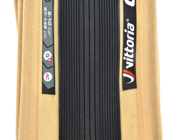Vittoria Corsa G+ Clincher Road Bike Tire 4C Isotech 700 x 25c Tan Wall 320 TPI