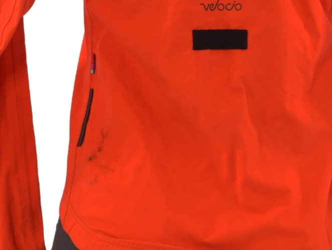 Velocio Rain Shell Cycling Jacket Women SMALL Orange Road Bike Gravel Mountain