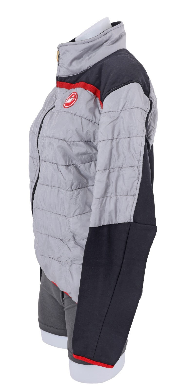 Castelli Cross Pre-Race Insulated Jacket Women XL Silver Road Bike Warm Up Race