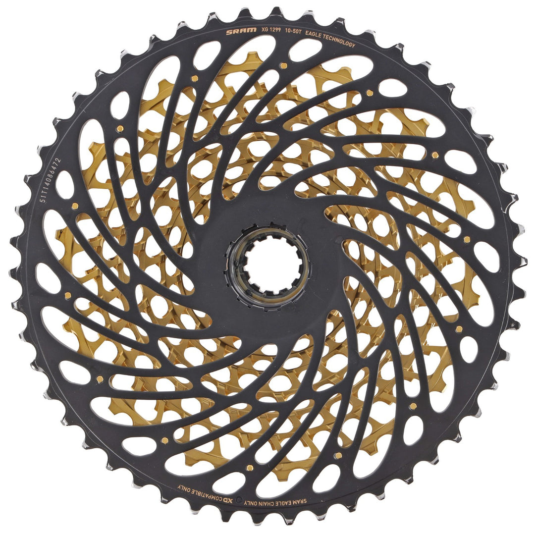 SRAM XX1 Eagle XG-1299 AXS 12 Spd Mountain Bike Cassette 10-50T GOLD XD 500% MTB