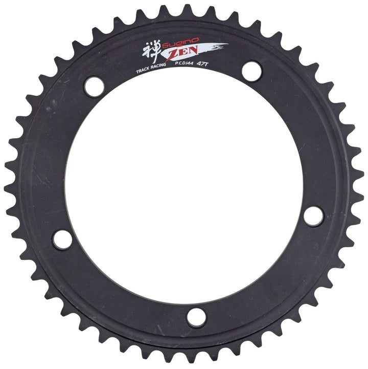 Sugino Zen Track Bike Racing Chainring 144BCD 5-Bolt 47T - 56T BLACK Fixed Gear