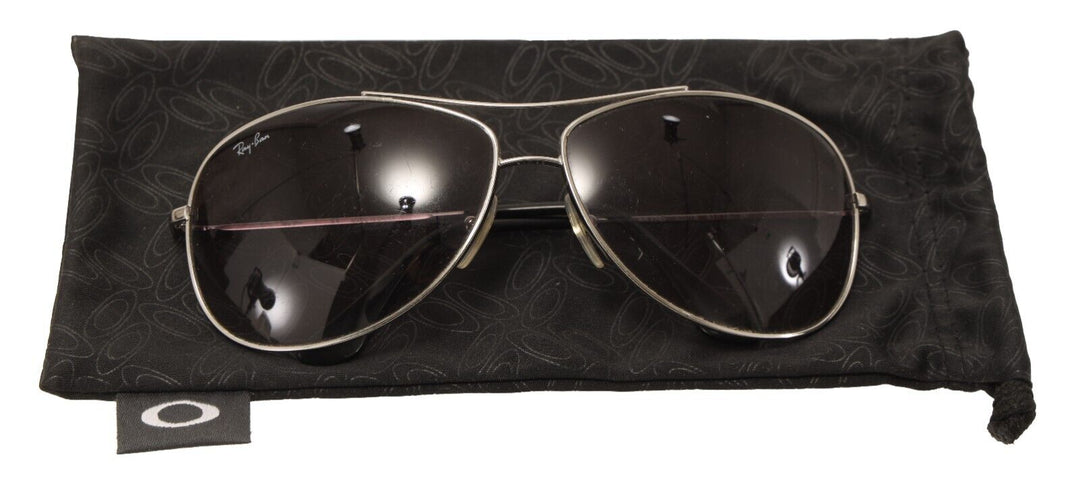 Ray-Ban Aviator Sunglasses Silver Frame RB3393 Dark Grey Lens Foldable Lifestyle