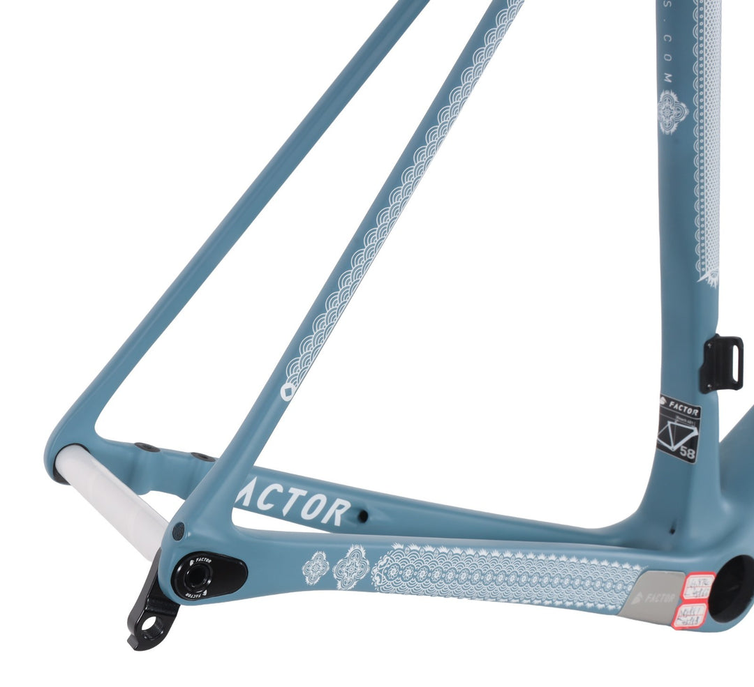 Factor O2 VAM Disc Premium Carbon Road Bike Frameset 58cm Ornate Azure 2023
