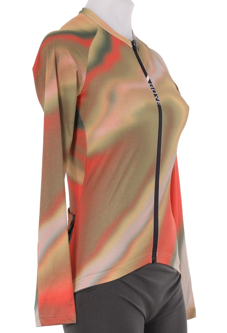 GoreWear Torrent Long Sleeve Cycling Jersey Women SMALL Green Orange Road Bike