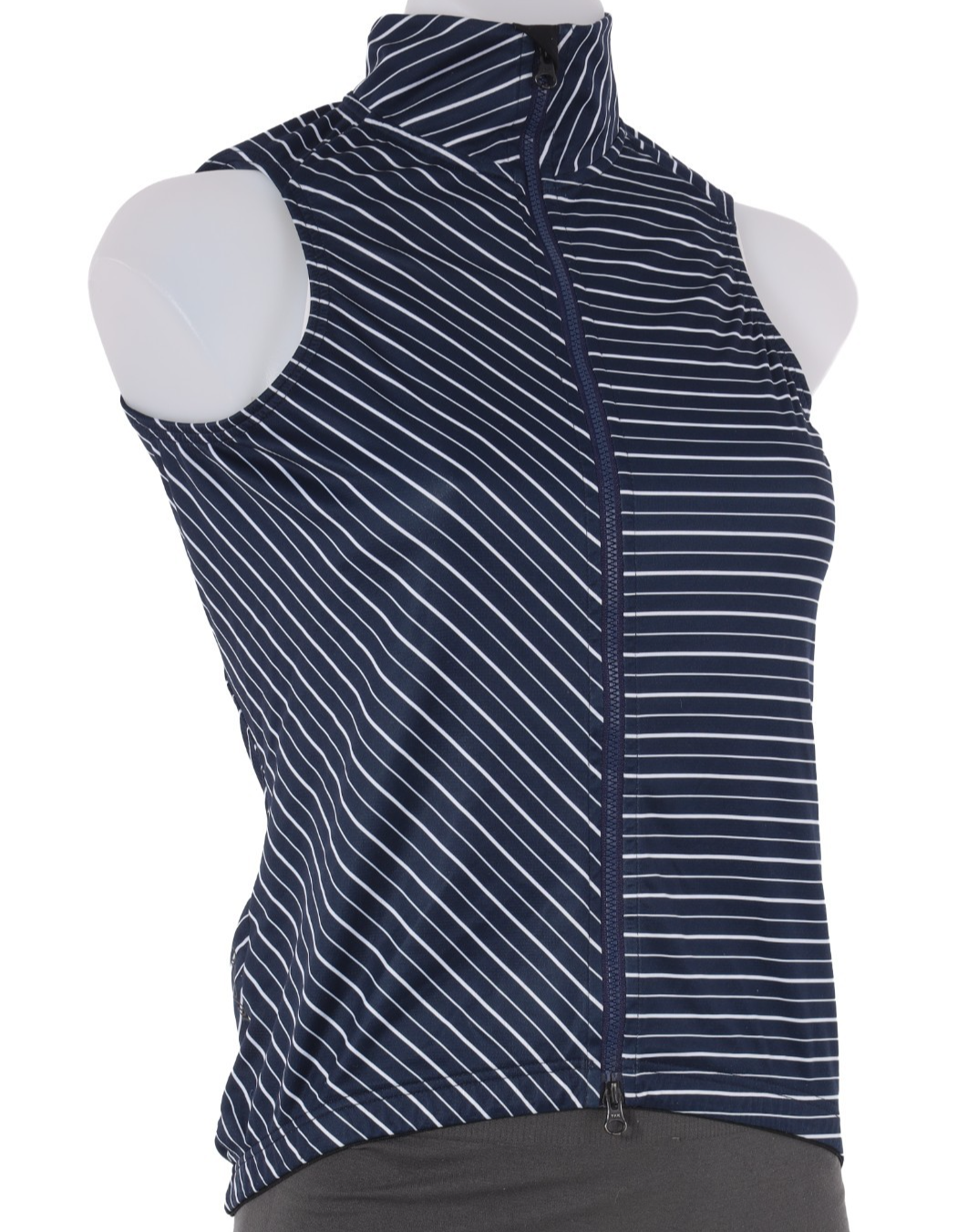 Velocio Wind Vest Women SMALL Blue Stripe Road Bike Gravel Race Mountain