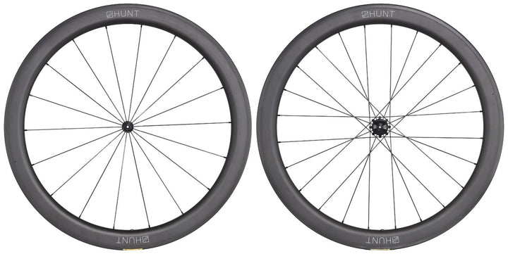 HUNT 50 Carbon Wide Aero Road Wheelset Tubeless Shimano 11 Spd 700c QR Rim Brake
