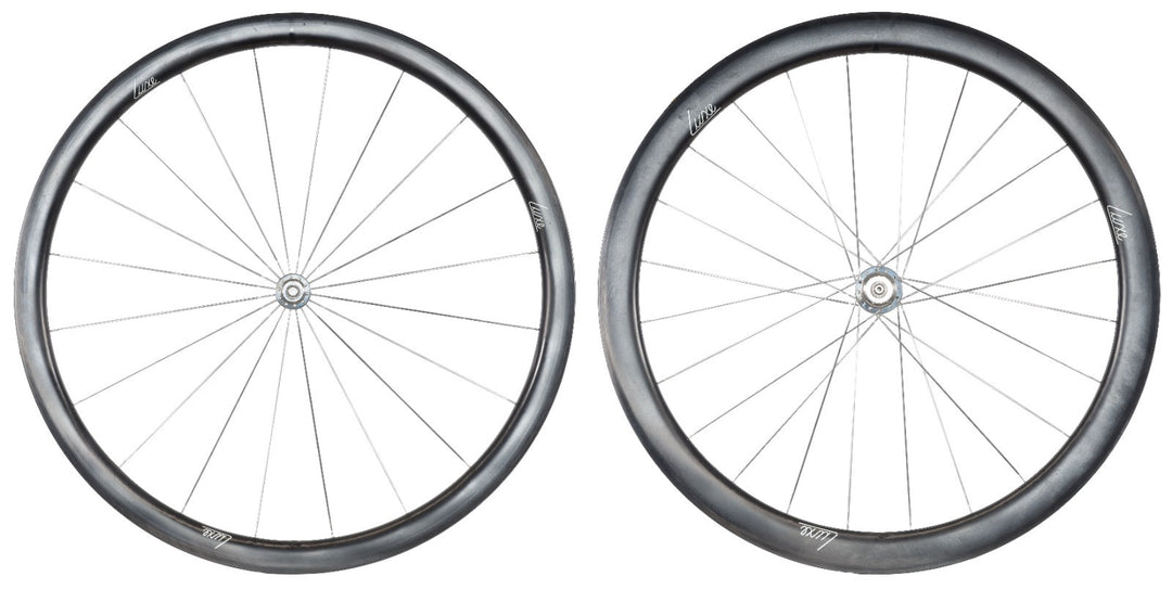 Luxe Wheelworks Carbon Tubular Road Wheelset Shimano 11 Spd 700c Rim Brake QR Ti