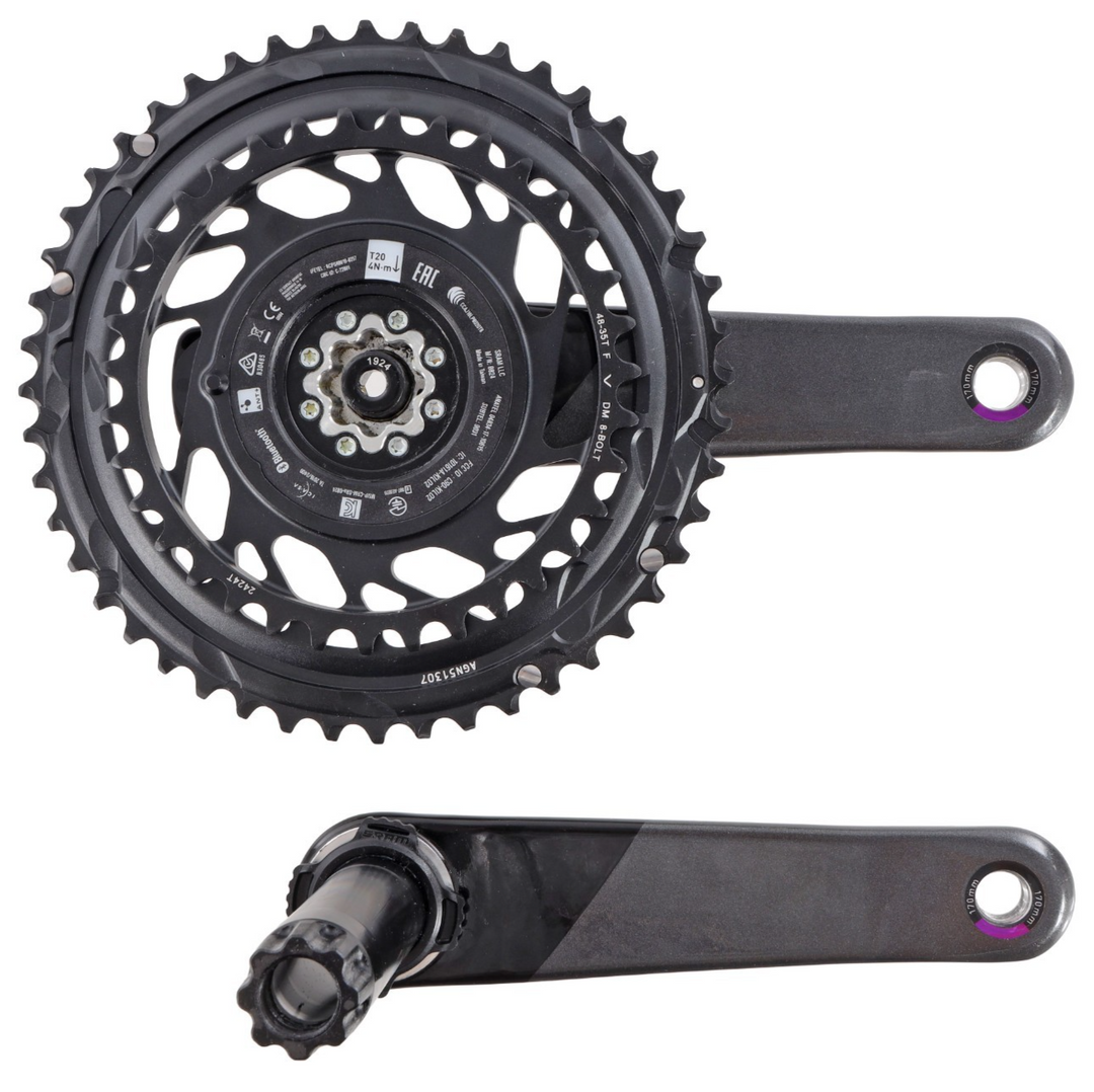SRAM Force D2 AXS Carbon 2x 12s 170mm Road Bike Power Meter Crankset 48/35T DUB