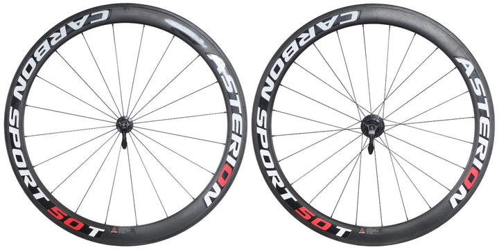 Asterion Carbon Sport 50T Tubular Road Wheelset Shimano 11 Spd 700c Rim Brake QR