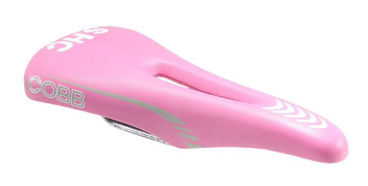 Cobb Cycling SHC Road Bike Saddle 127mm 7 x 7mm Titanium Rails Pink Gravel Race