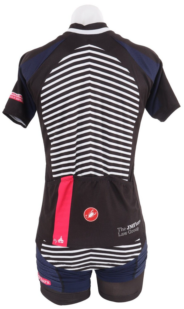 Castelli Women Short Sleeve Cycling Team Kit SM/MD Black Blue Road Bike Gravel