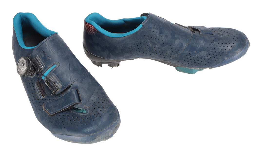 Shimano SH-RX800W Carbon Gravel Bike Shoes EU 40 US Women 7.8 Blue 2-Bolt RX8