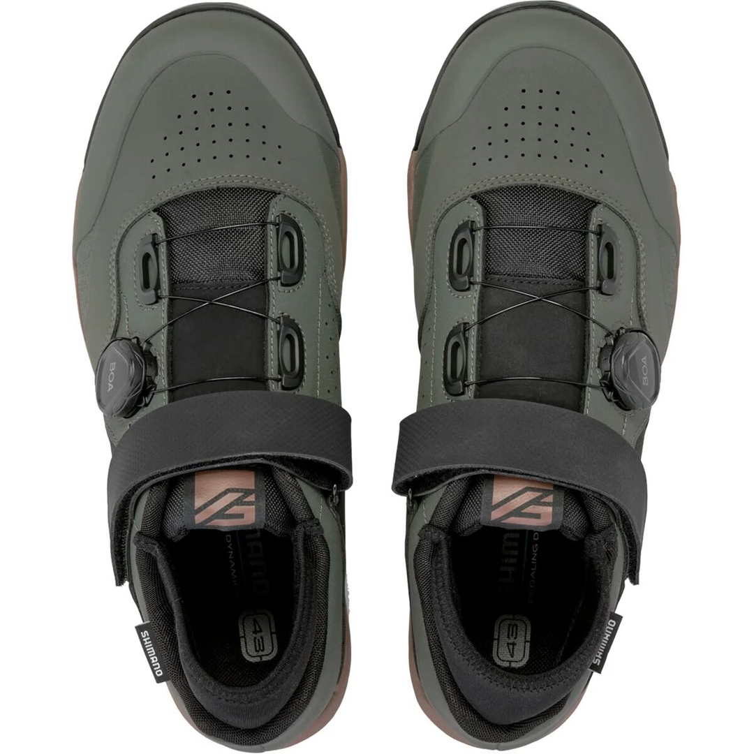 Shimano GE9 Mountain Bike Shoes EU 43 US Men 9 2-Bolt Boa OLIVE Trail E-Bike DH