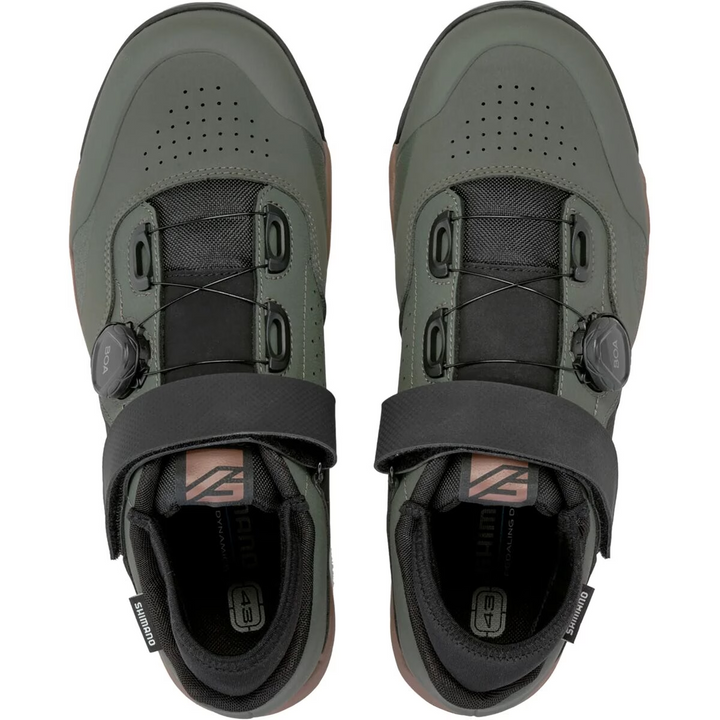Shimano GE9 Mountain Bike Shoes EU 43 US Men 9 2-Bolt Boa OLIVE Trail E-Bike DH