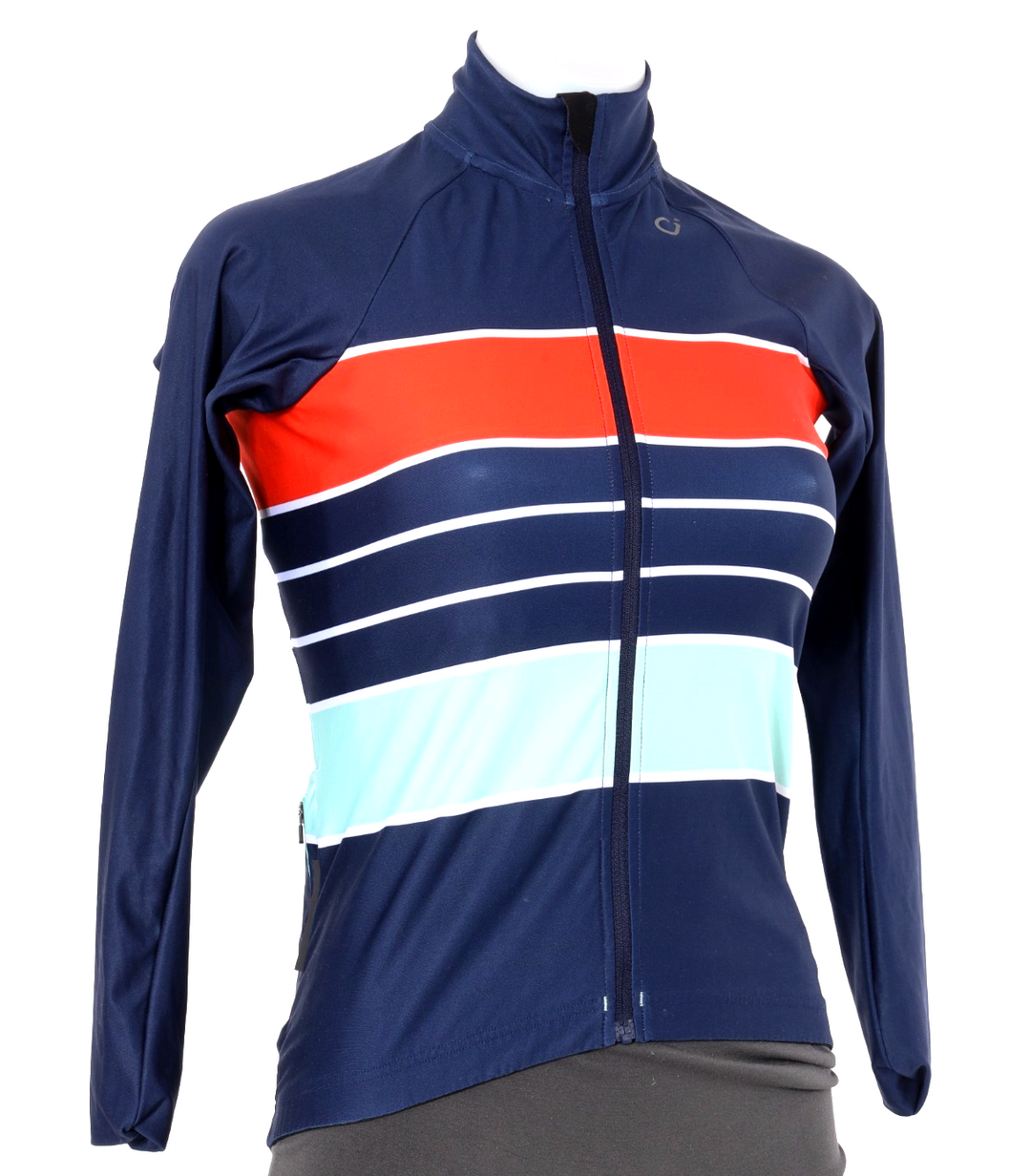Velocio Breton SE Long Sleeve Cycling Jersey Women XS Blue Road Gravel MTB