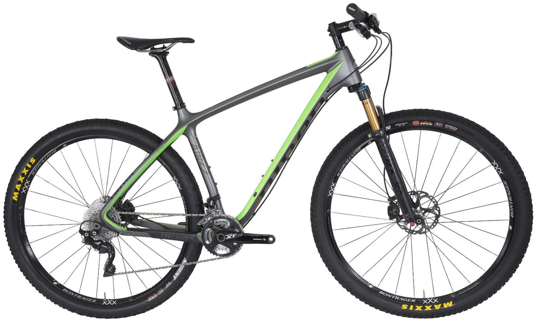 Niner Air 9 Carbon 29" Hardtail Mtn Bike 2x10s LG Grey/Green Fox Shimano XT 2016