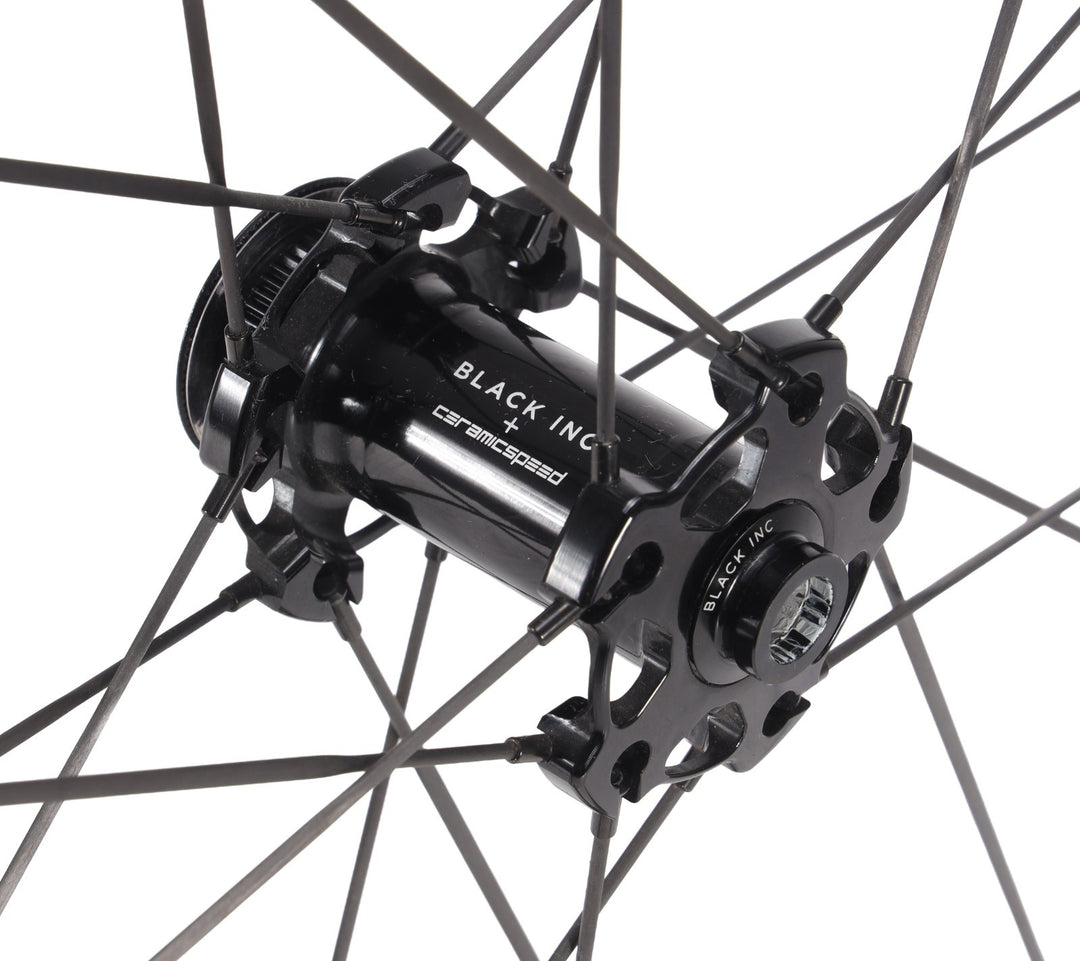 Black Inc 48|58 UD Carbon Spoke Tubeless CL Disc Road Bike Wheelset SRAM XDR 12s