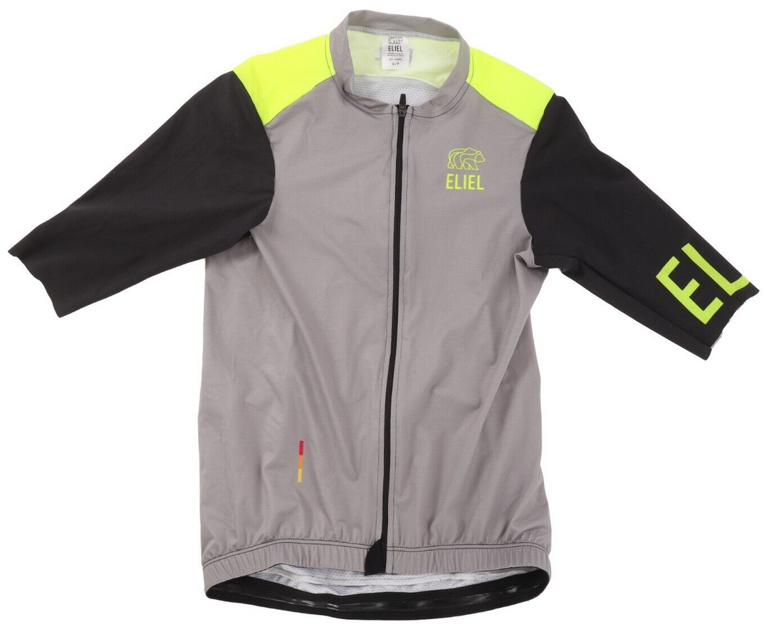 Eliel Short Sleeve Cycling Jersey Men SMALL Grey Hi-Viz Road Bike Gravel Race