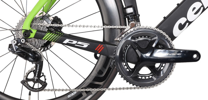 Cervelo P5 Disc Carbon Triathlon Bike 51cm BLCK/GRN 2x 11 Spd Dura-Ace Di2 2020