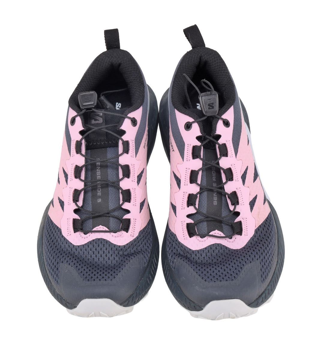 Salomon Sense Ride 5 Trail Running Shoes US Women 5.5 NAVY Contagrip Sensifit