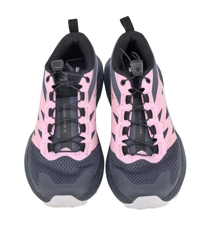 Salomon Sense Ride 5 Trail Running Shoes US Women 5.5 NAVY Contagrip Sensifit