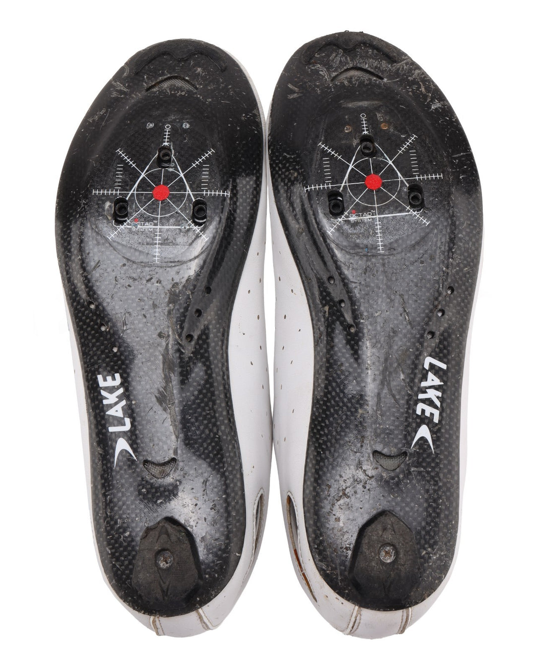 Lake CX332 Carbon Road Bike Shoes EU 47 US 13.5 Wide WHITE BOA Dial 3-Bolt Cleat