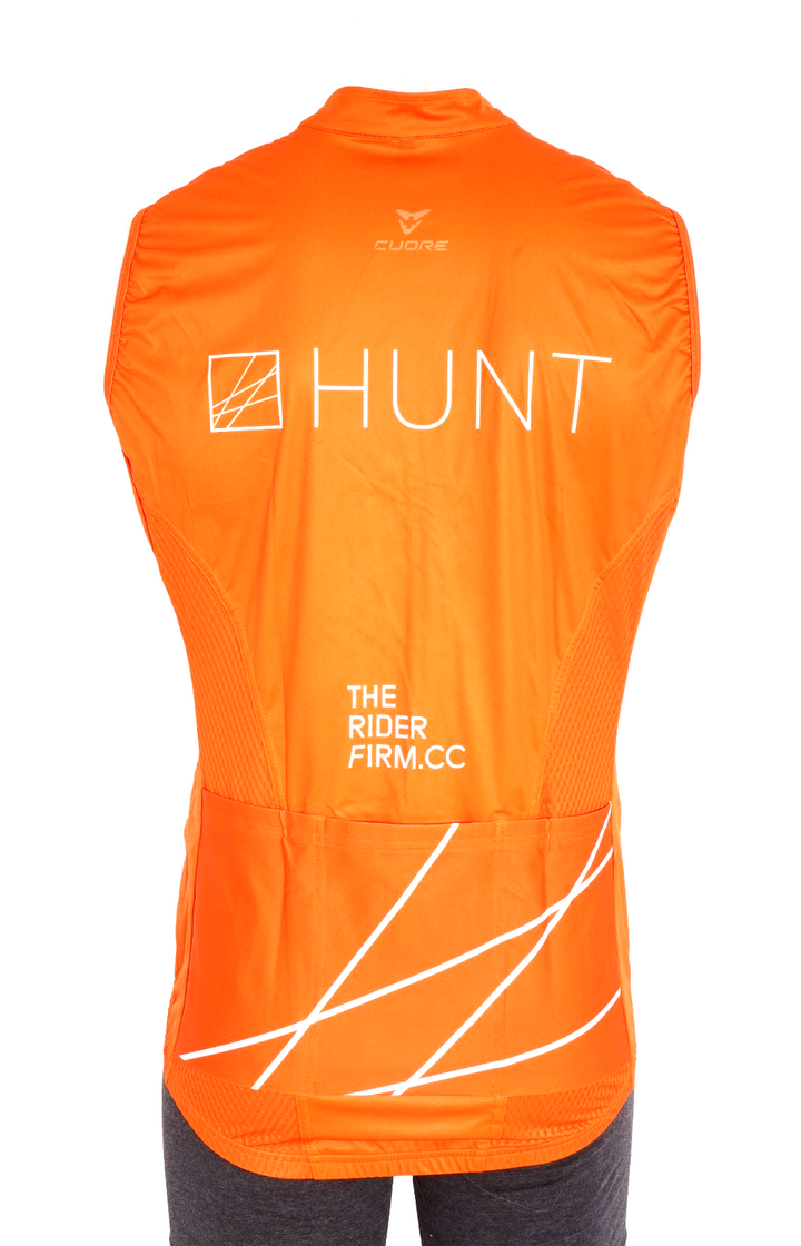 Cuore Hunt Wheels Silver Cycling Wind Vest Men SIZES Orange Road Bike Race MTB