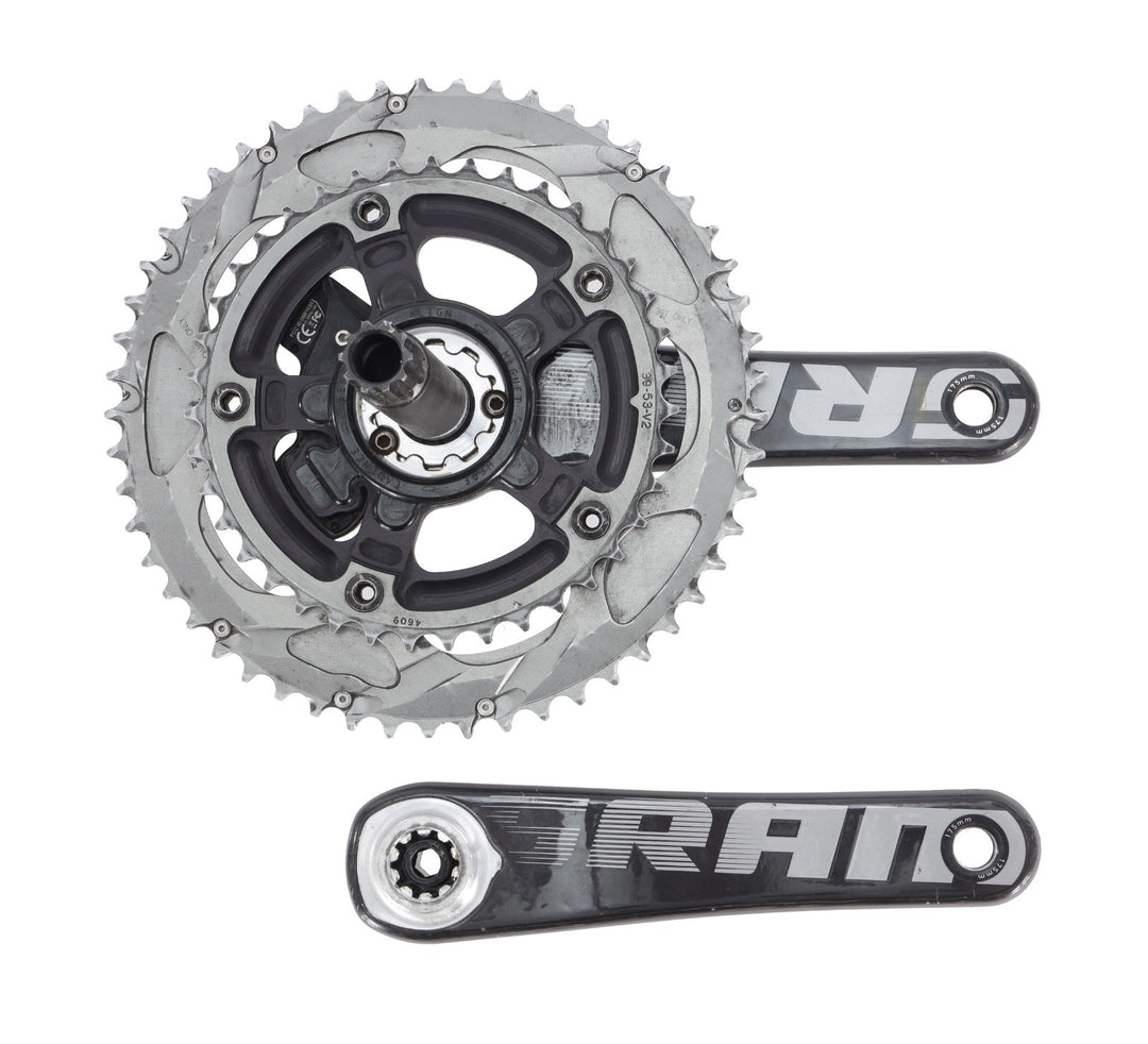 SRAM Quarq CinQo Power Meter 2x10s Road Bike Crankset 175mm GXP 53/39T FOR PARTS