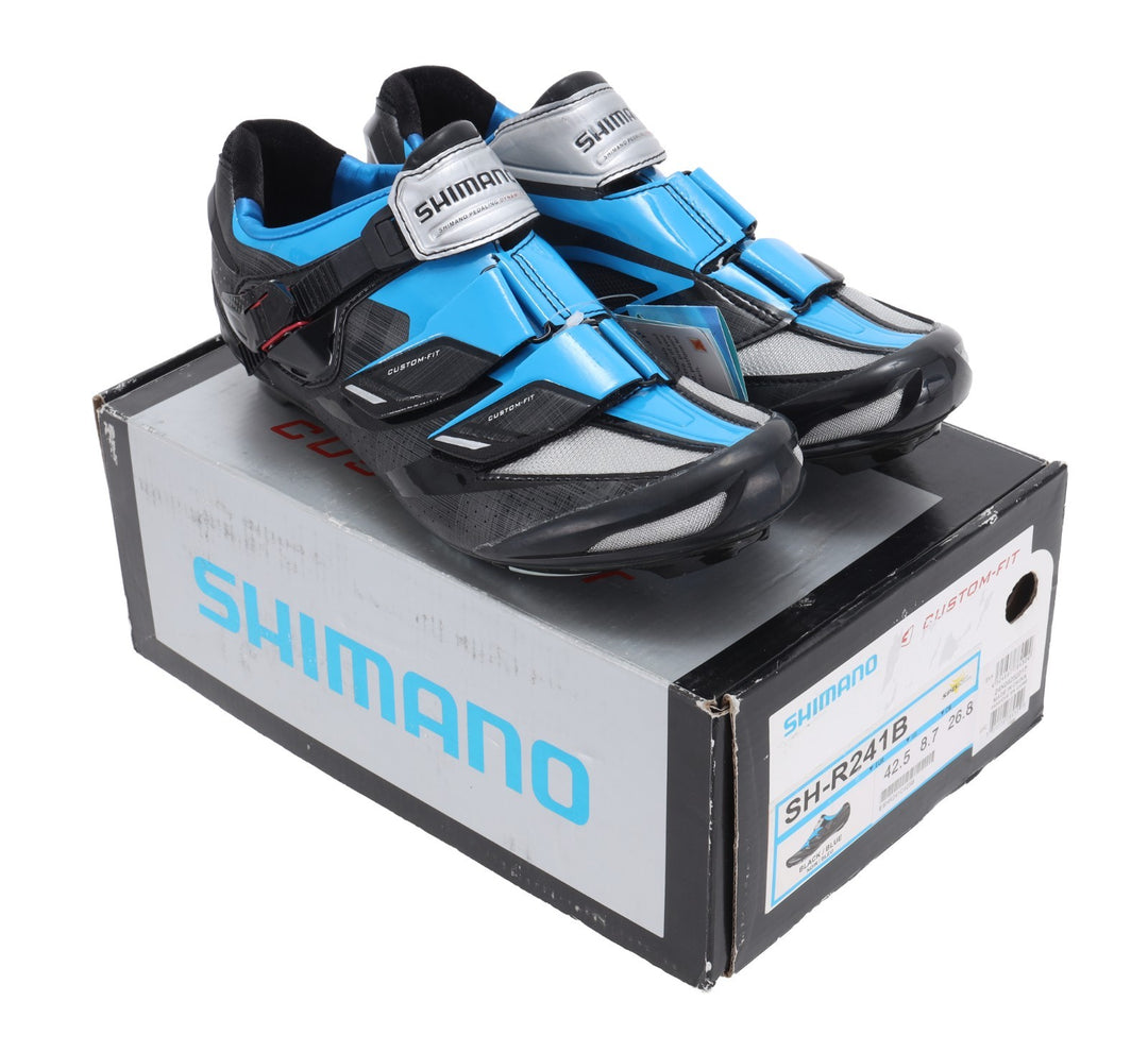 Shimano Elite Racing R241 Carbon Road Bike Shoes EU 42.5 US Men 8.7 Blue SH-R241