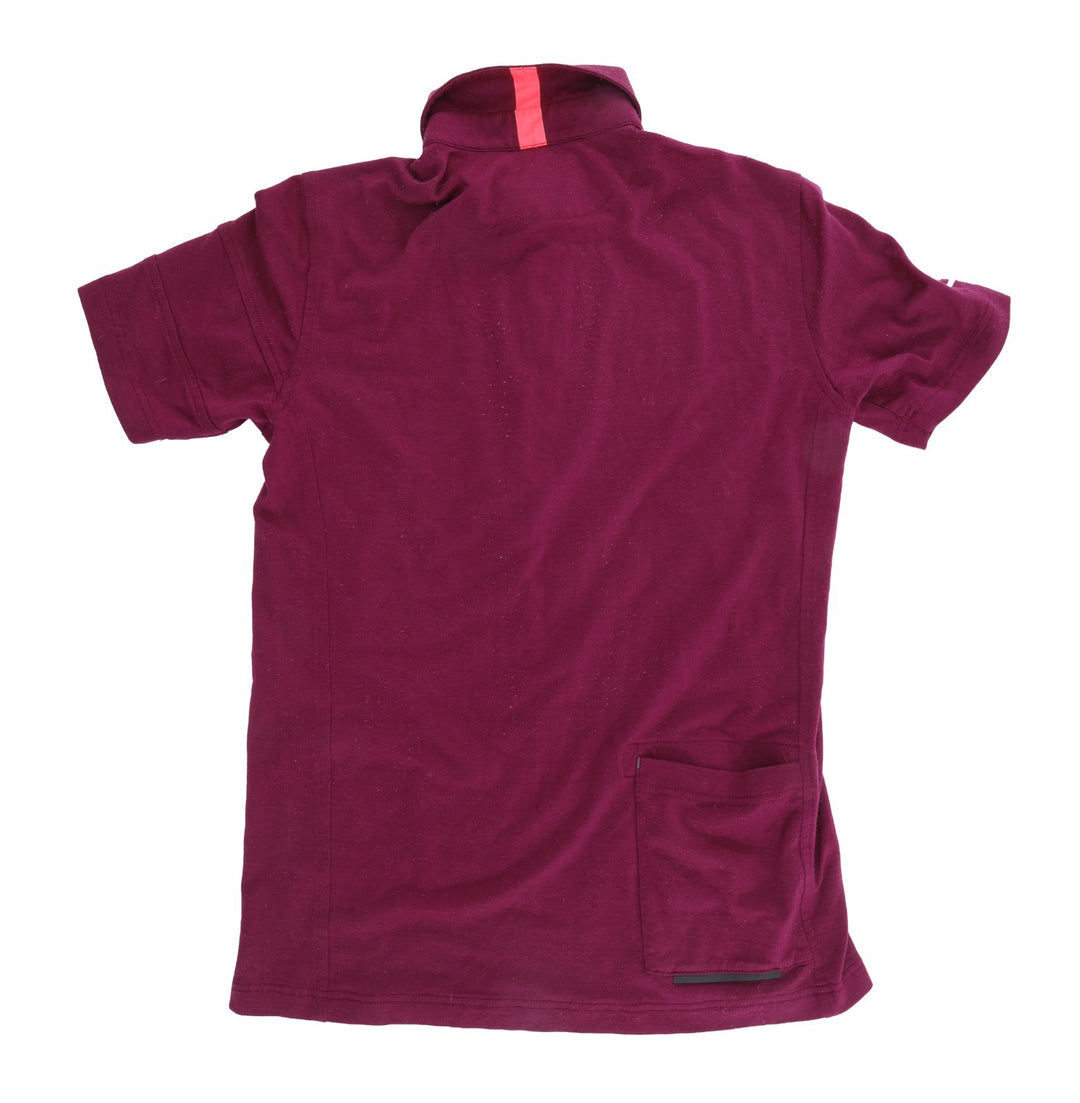 Rapha skratch Labs Short Sleeve Merino Polo Shirt Men SMALL Maroon Road Bike
