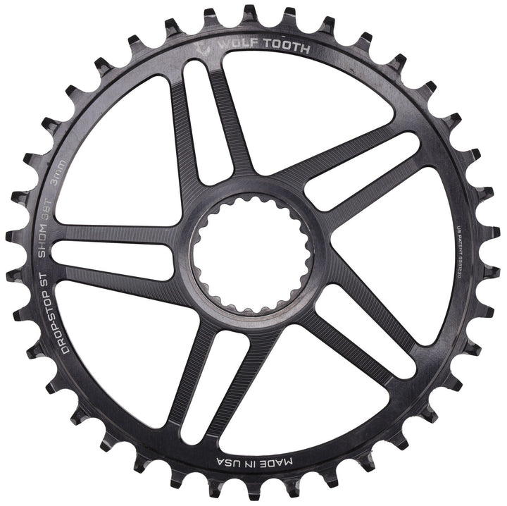 Wolf Tooth Drop-Stop ST 12s Boost Gravel Bike Chainring Shimano Direct Mount 38T
