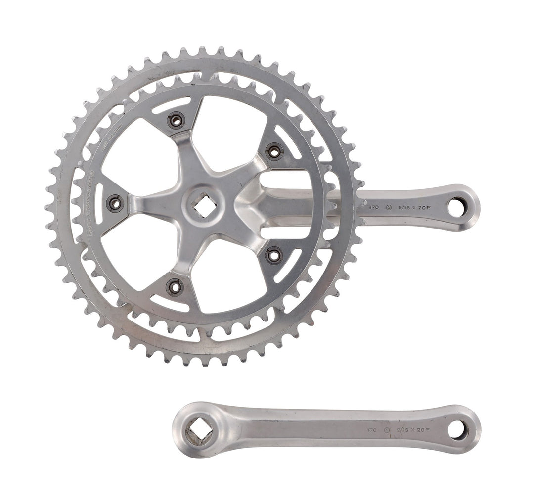 Campagnolo Triomphe 2x 6 Speed Road Bike 52/42T Crankset 170mm w/ ITA BB Vintage