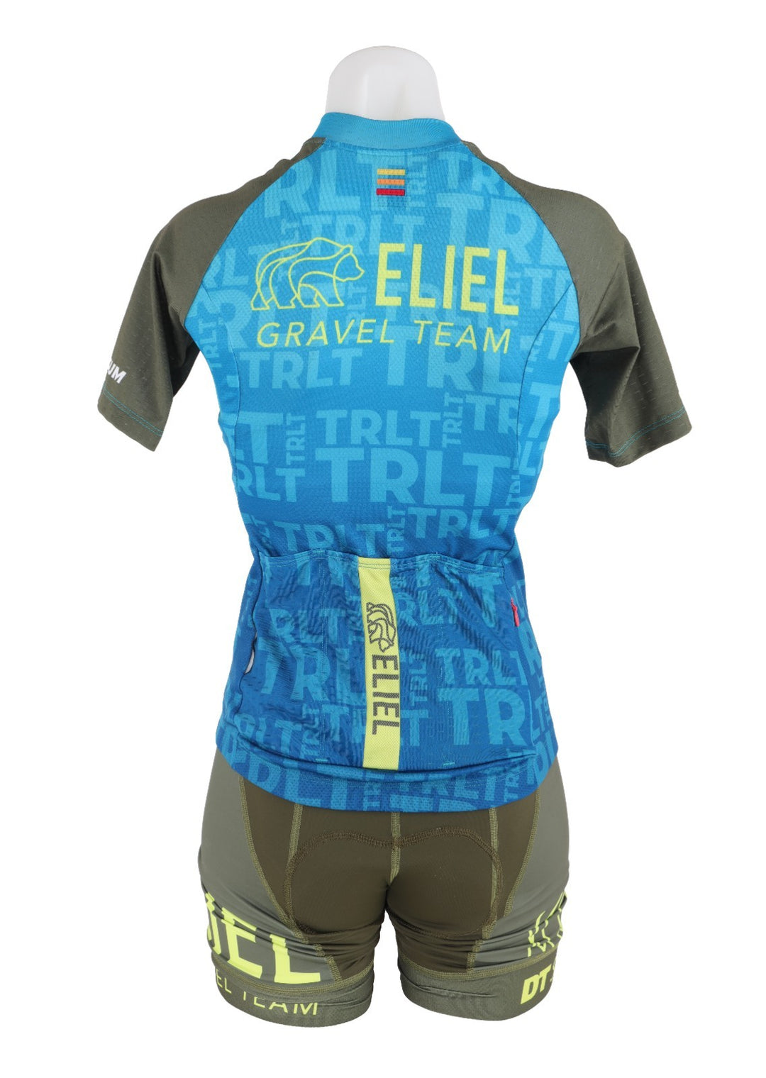 Eliel Gravel Team Short Sleeve Cycling Kit Women SMALL Blue Green Bike Race
