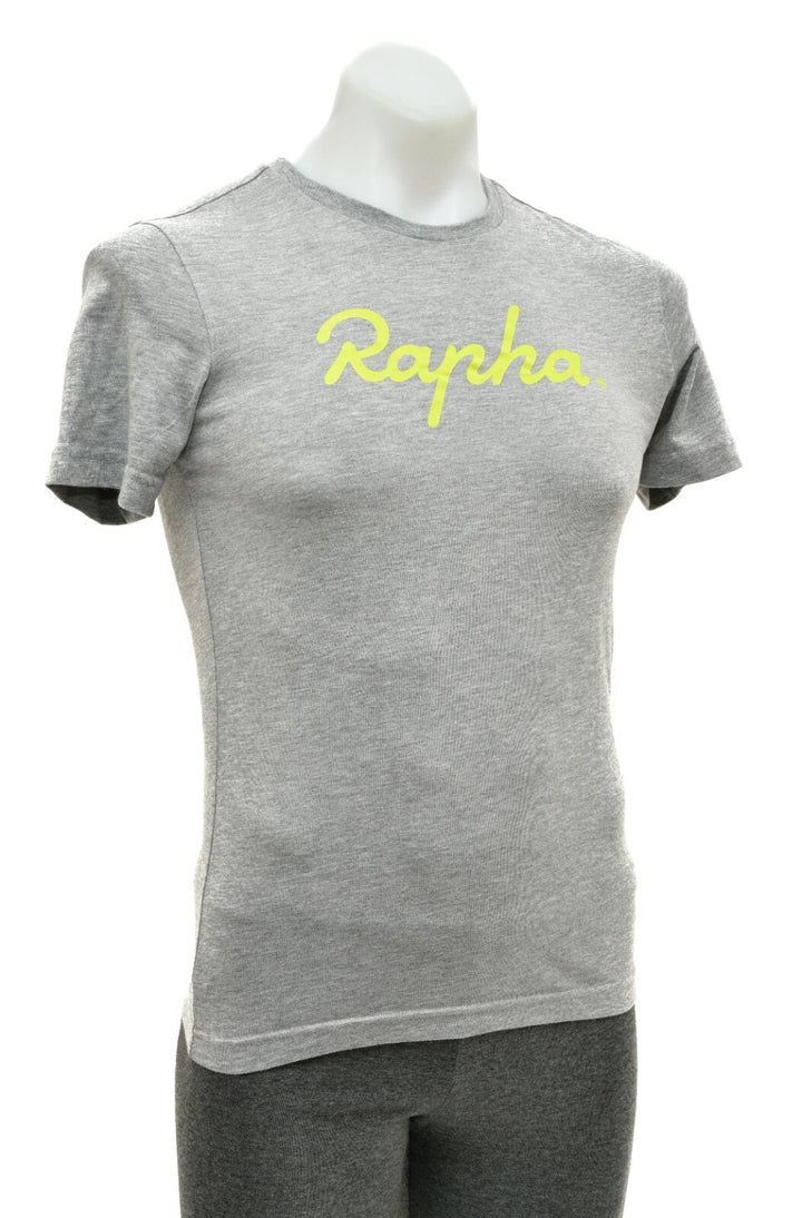 Rapha Logo T-Shirt Men X-SMALL XS Grey Green Cotton Short Sleeve Lifestyle Bike