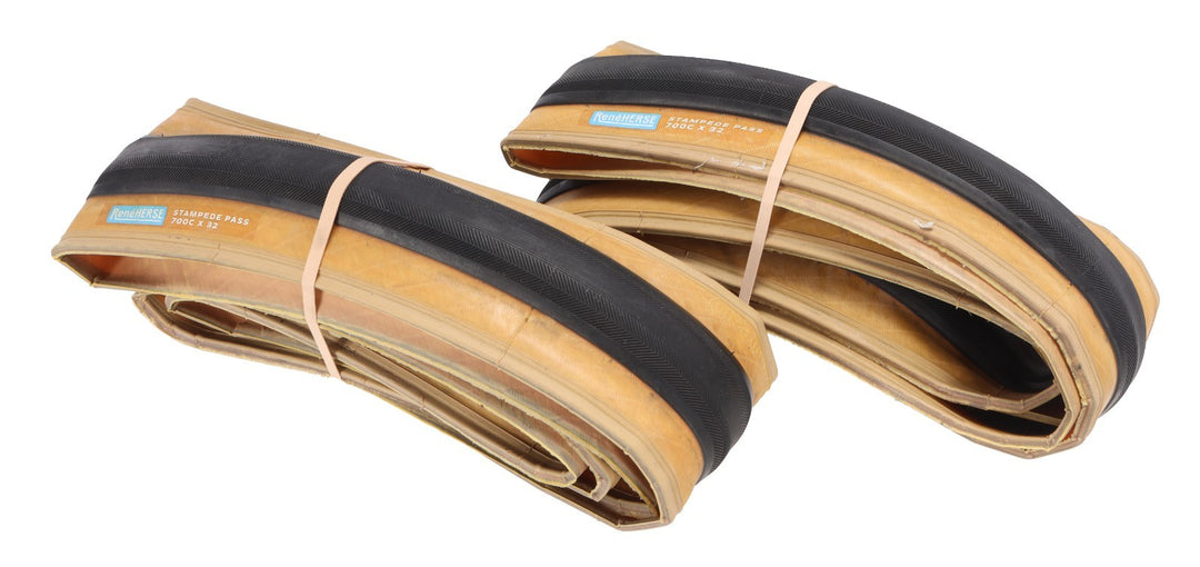 Rene Herse Stampede Pass Standard Clincher Road Bike Tires 700 x 32c Tan PAIR