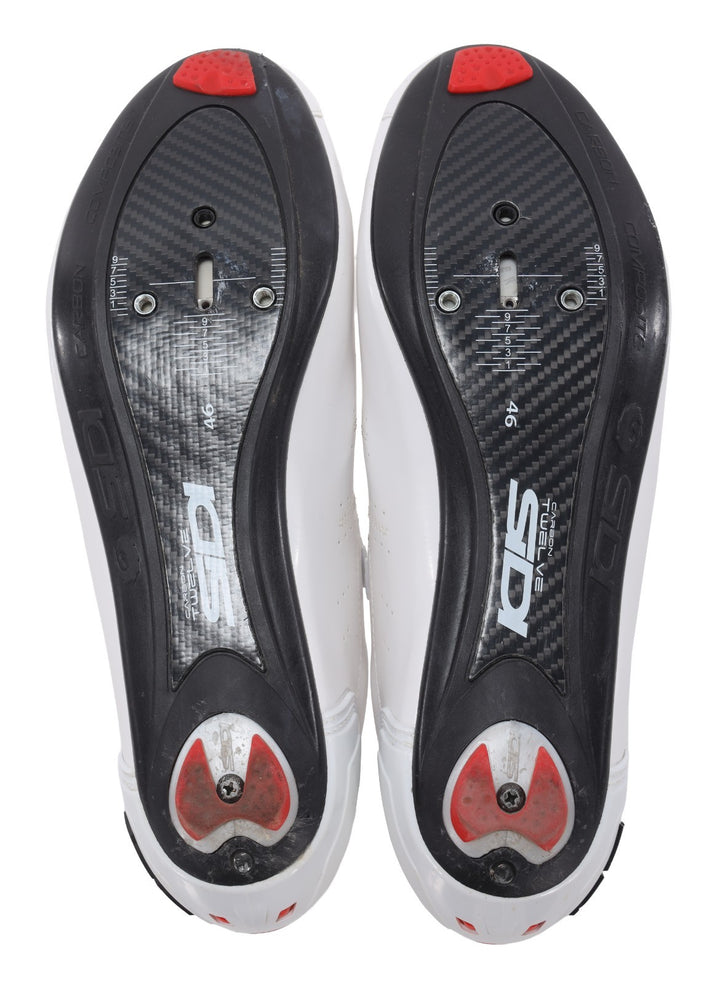 Sidi Ergo 5 Carbon Road Bike Shoes EU 46.5 US Men 11.75 WHITE 3 Bolt Wire Dial