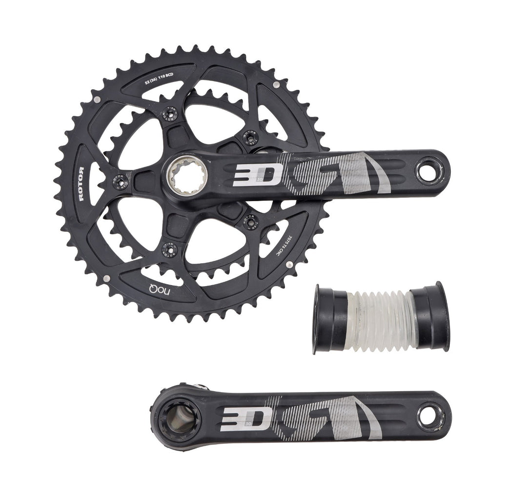 ROTOR 3D30 2x 11 Spd Alloy 52/36T Gravel Bike Crankset 175mm noQ 110BCD w/ BB