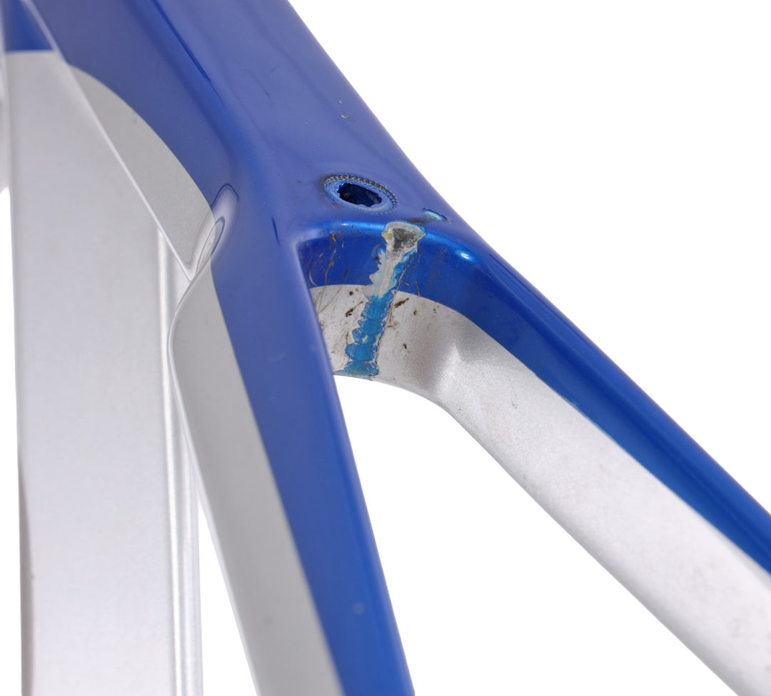 Guru Crono Carbon Triathlon TT Bike Frameset QR Rim Brake 54cm Silver/Blue 700c