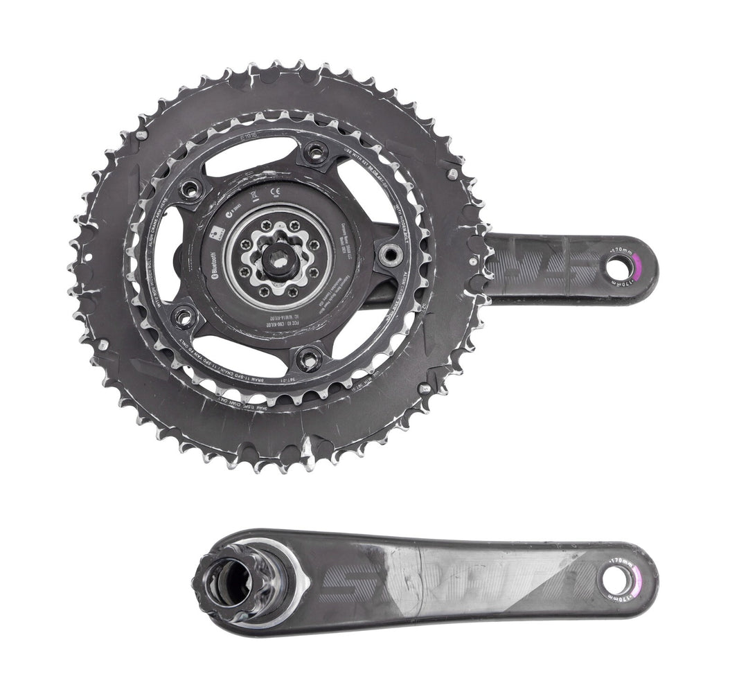 SRAM Red eTap 2x 11s Road Crankset 170mm 52/36T BB30 Quarq Power Meter Bluetooth