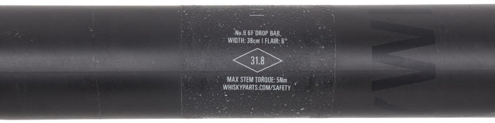 Whisky No. 9 6F Road Bike Drop Handlebar 31.8 x 38cm 6º Flare UD Matte Gravel