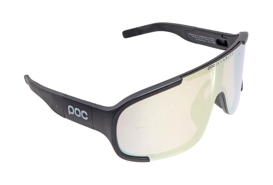POC Aspire Cycling Sunglasses BLACK Clarity Gold Lens Carl Zeiss Road MTB Secure