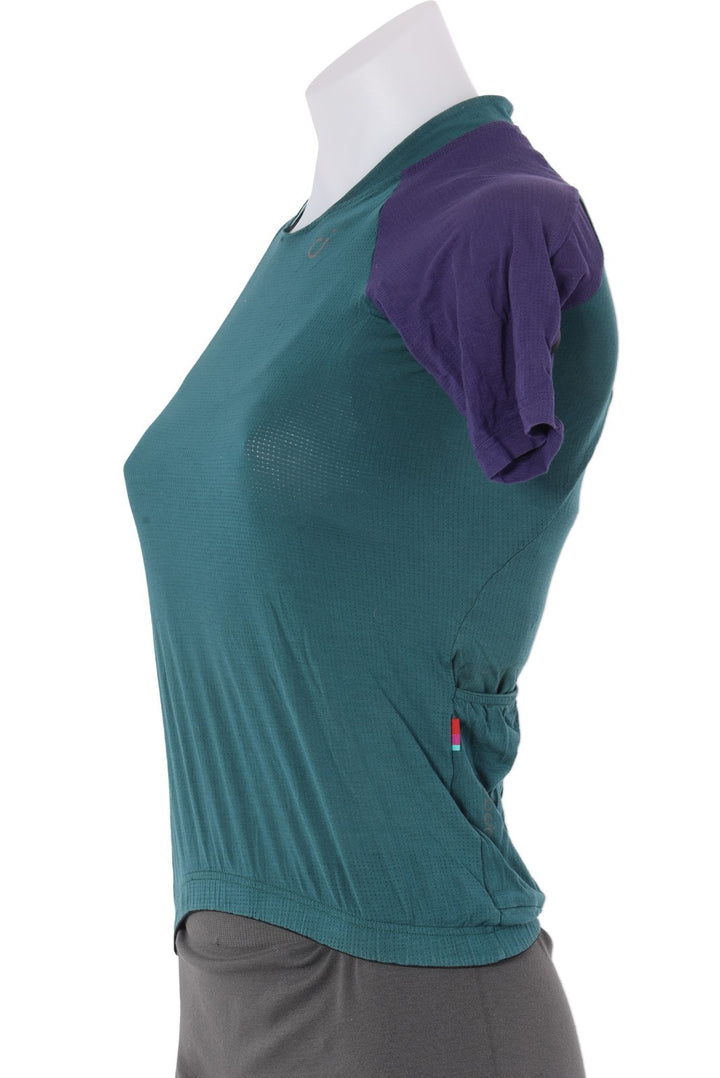 Velocio Micromodal Short Sleeve Cycling Jersey Tee Women XS Green Trail Gravel
